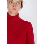 Suéter JENNIE LIU de Cachemir con Cuello Alto Rojo
