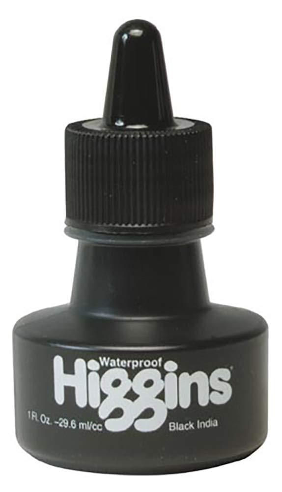 Tinta líquida Chartpak 30 ml a prueba de agua negra Higgins