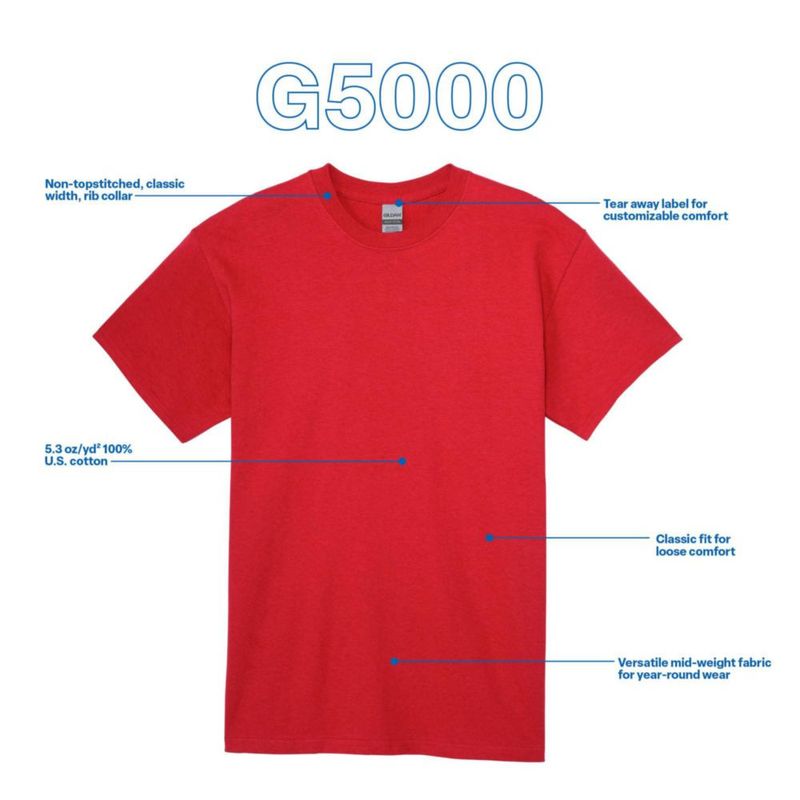 Camiseta Gildan G5000 Roja Pack de 2 talla Large EE. UU.