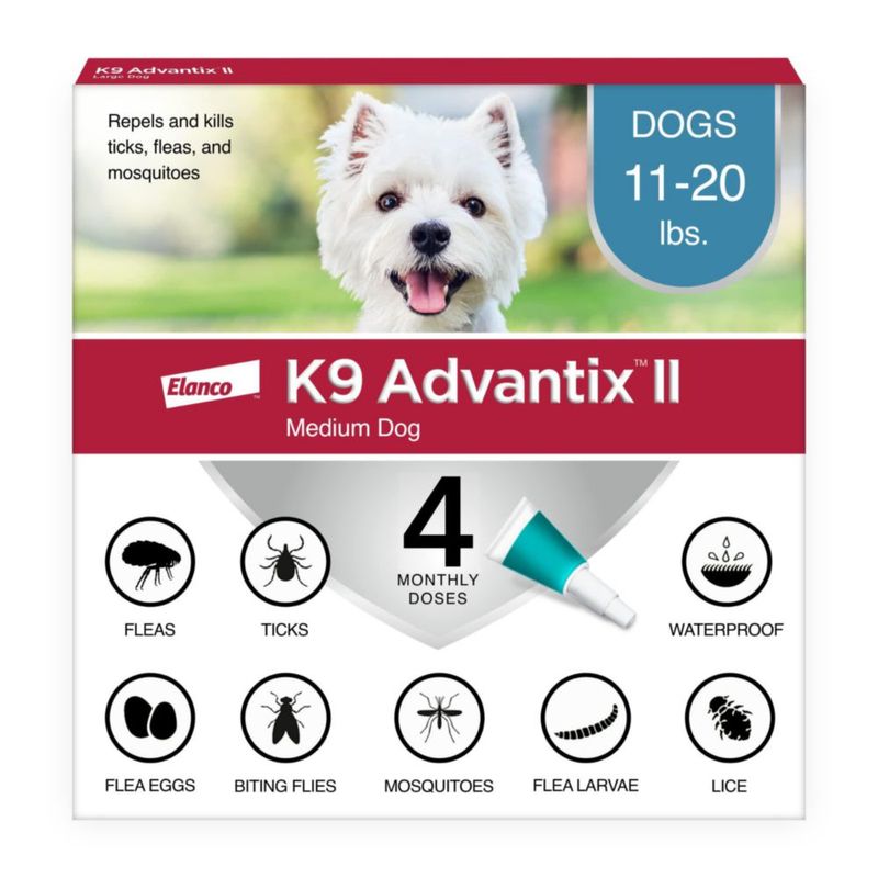 Tratamiento contra pulgas garrapatas y mosquitos K9 Advantix II para perros medianos