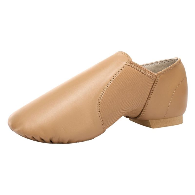 Zapato de Jazz Dynadans de Cuero Marrón 19 cm Sin Cordones