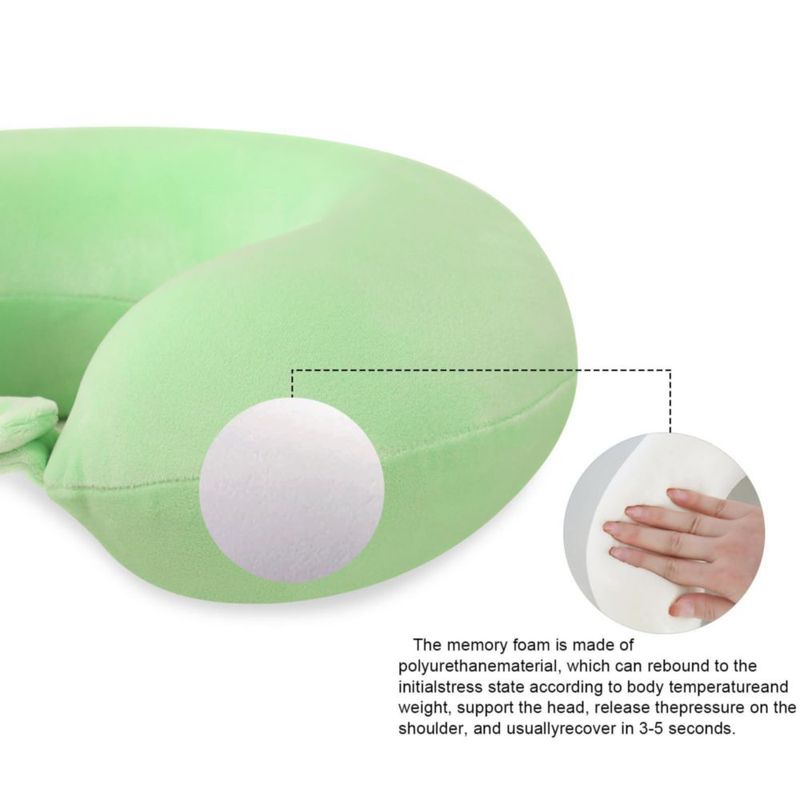 Almohada Cervical Gosider en Forma de U de Espuma de Memoria Verde