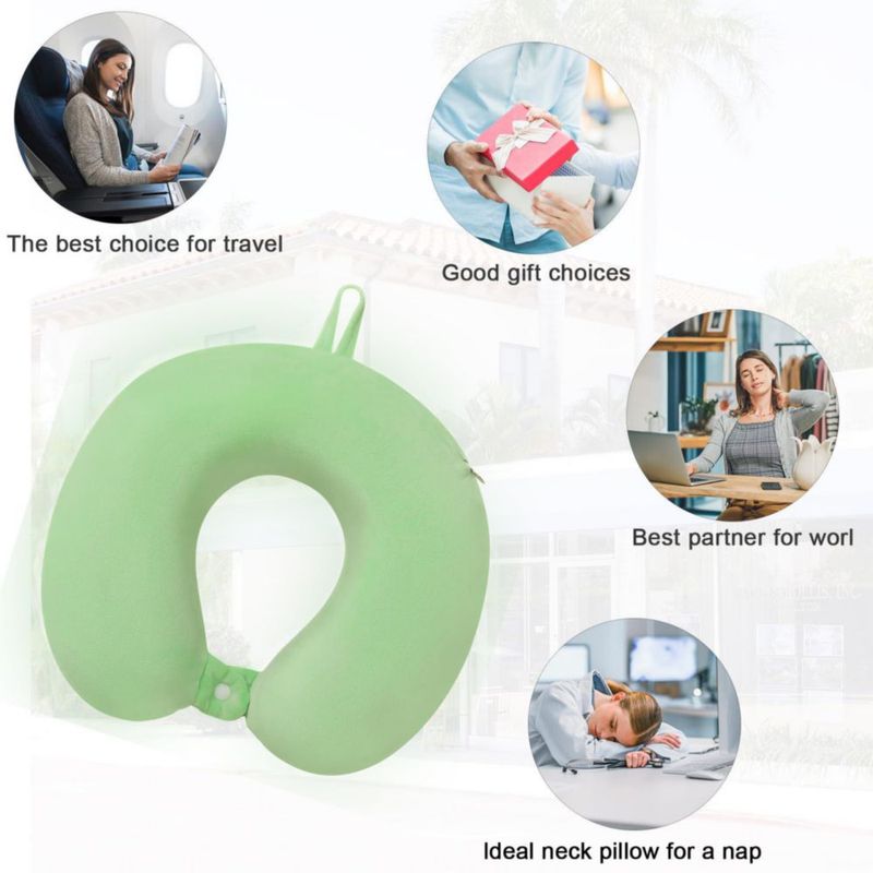 Almohada Cervical Gosider en Forma de U de Espuma de Memoria Verde
