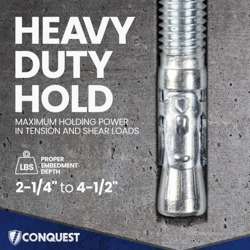 Anclajes de cuña Conquest 1/2" x 95 cm Paquete de 25