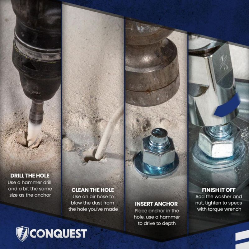 Anclajes de cuña Conquest 1/2" x 95 cm Paquete de 25