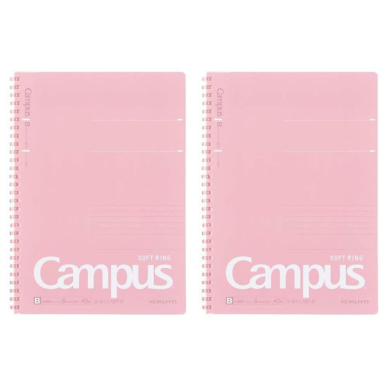 Cuaderno KOKUYO Semi-B5 de puntos 6 mm color rosa – Pack de 2
