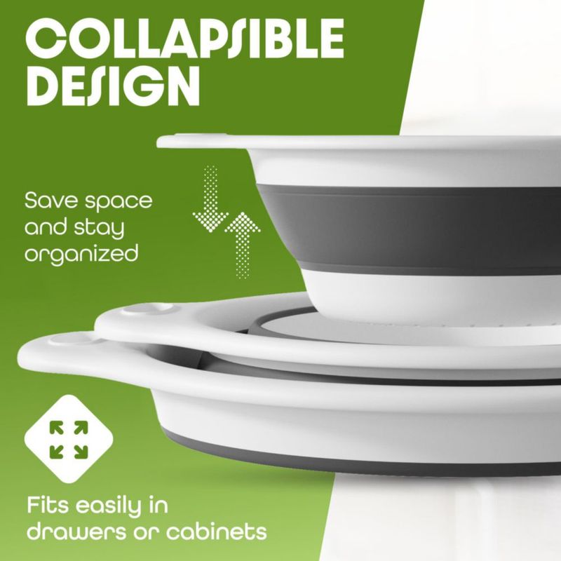 Colador de Alimentos Gevoli Plegable 4/5 Cuartos Blanco/Gris