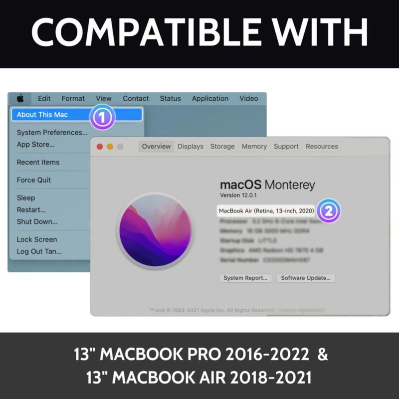 Protector de pantalla de privacidad Peslv 13" para MacBook Air 2018‑2021