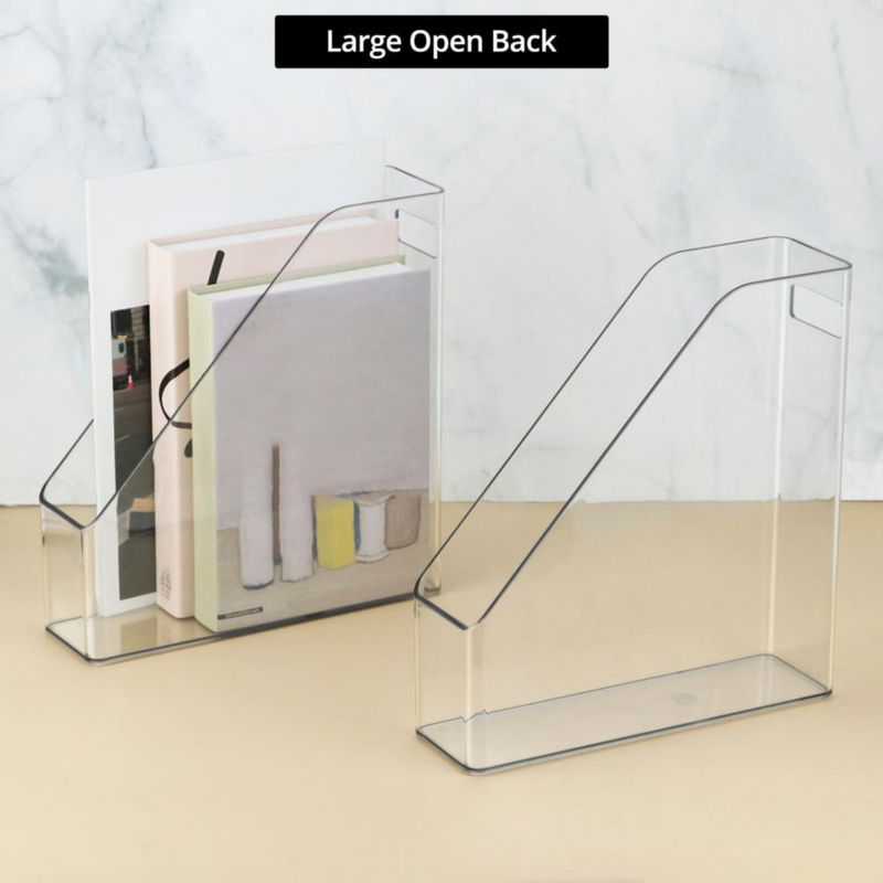 Porta revistas QWORK 26x24x9 cm paquete de 2 acrílico transparente