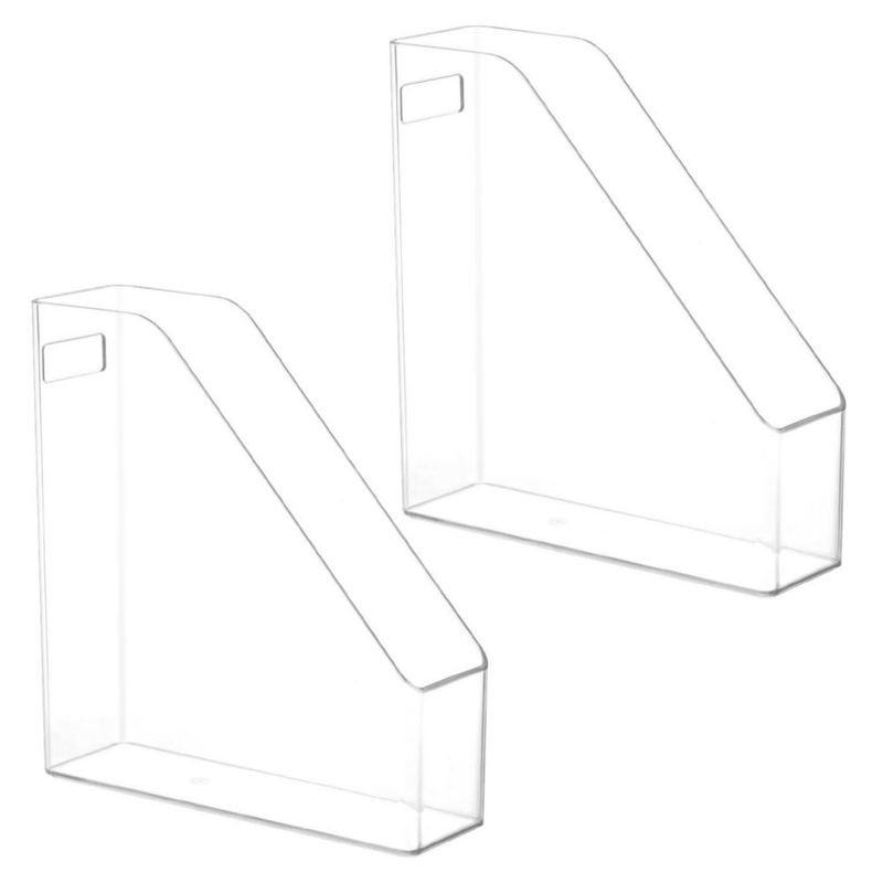 Porta revistas QWORK 26x24x9 cm paquete de 2 acrílico transparente