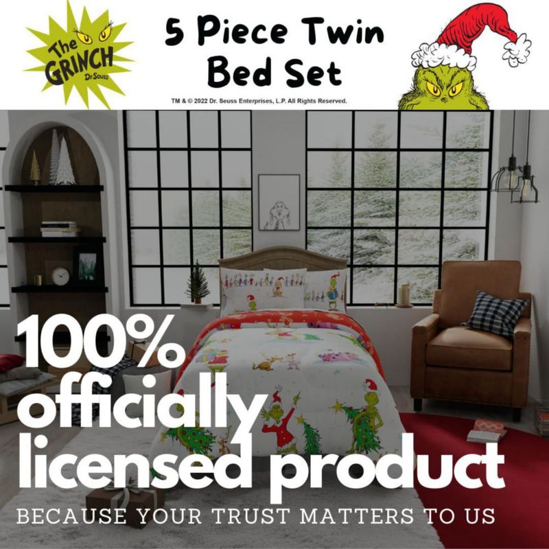 Juego de cama Franco Twin The Grinch de 5 piezas