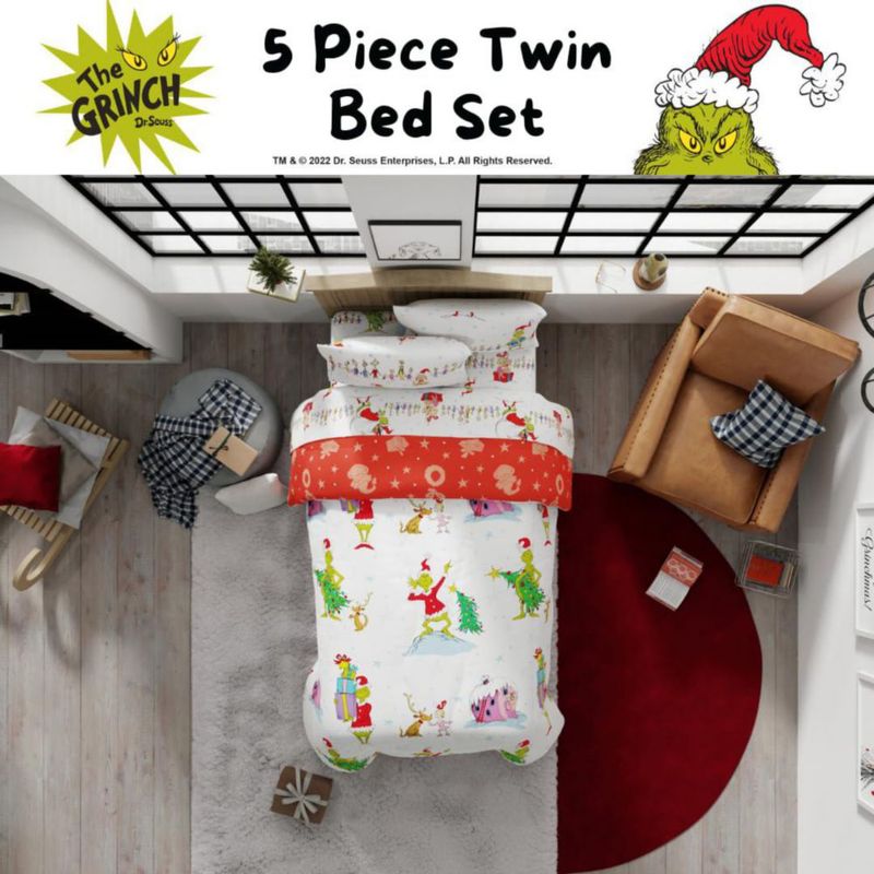 Juego de cama Franco Twin The Grinch de 5 piezas