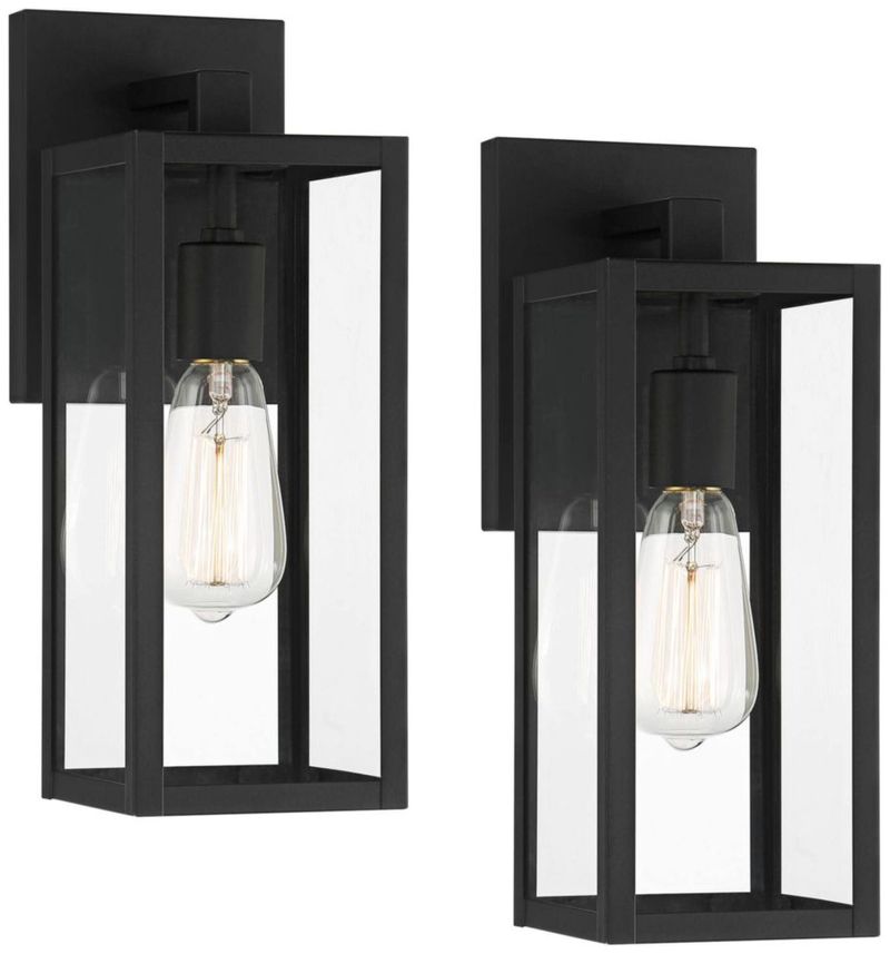 Luminaria exterior John Timberland negra de 36 cm (paquete de 2)