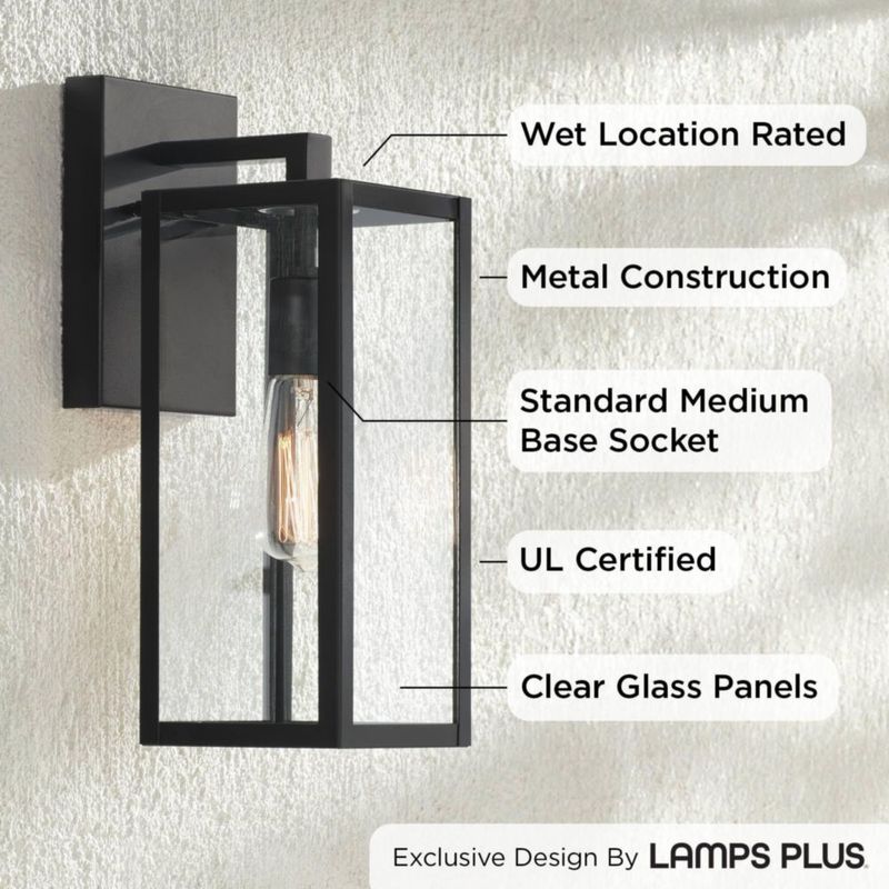 Luminaria exterior John Timberland negra de 36 cm (paquete de 2)