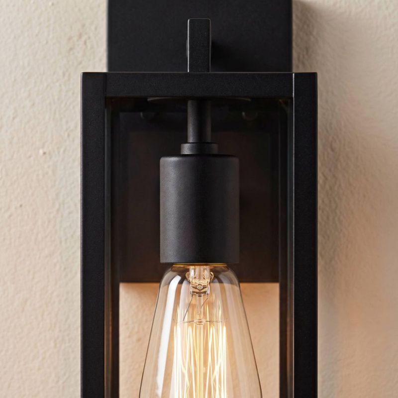 Luminaria exterior John Timberland negra de 36 cm (paquete de 2)