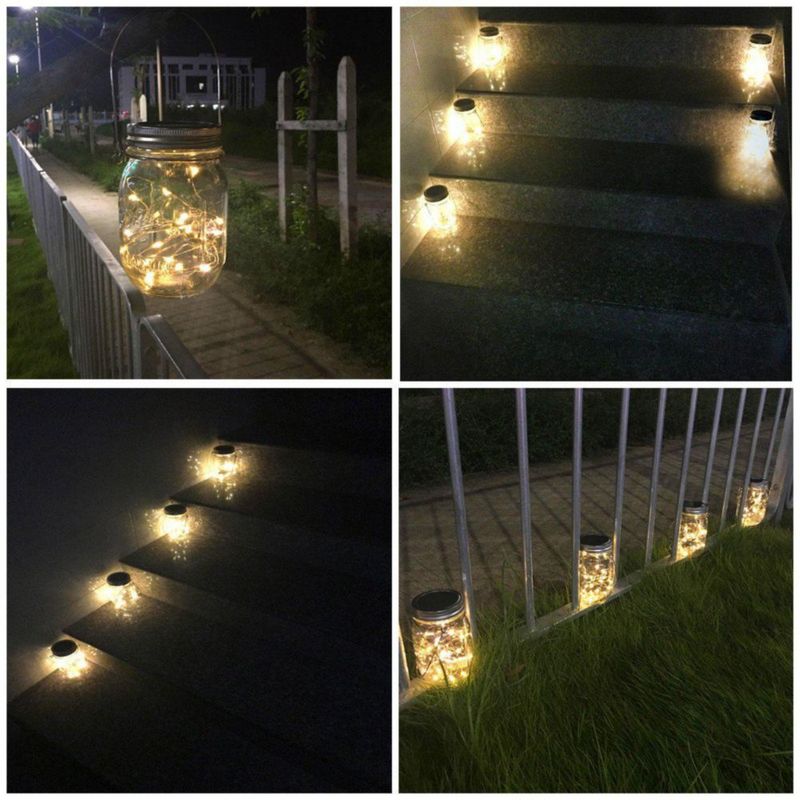 Luces solares para frascos Aubasic – Pack de 4 impermeables 30 LED