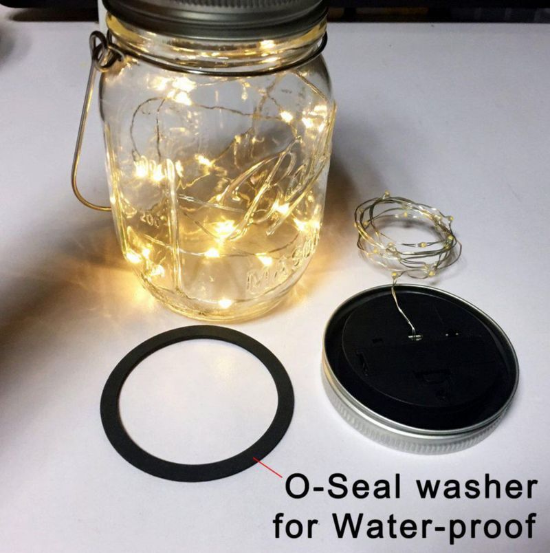 Luces solares para frascos Aubasic – Pack de 4 impermeables 30 LED