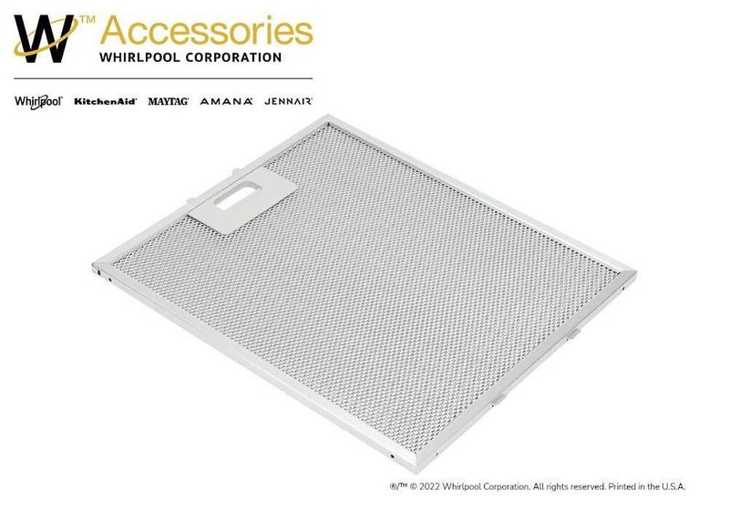 Filtro de grasa Whirlpool 28 cm × 30 cm – 1 unidad