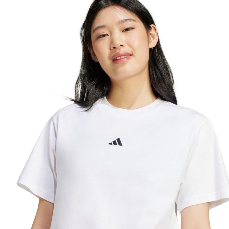 CAMISETA adidas mujer con pequeño logo blanco/negro talla grande