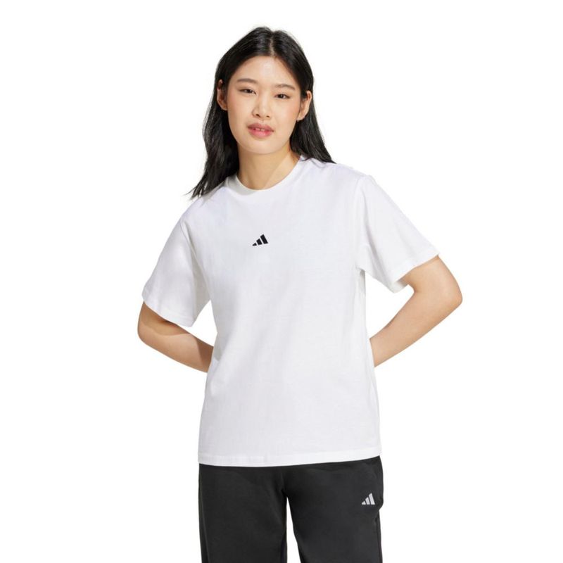 CAMISETA adidas mujer con pequeño logo blanco/negro talla grande