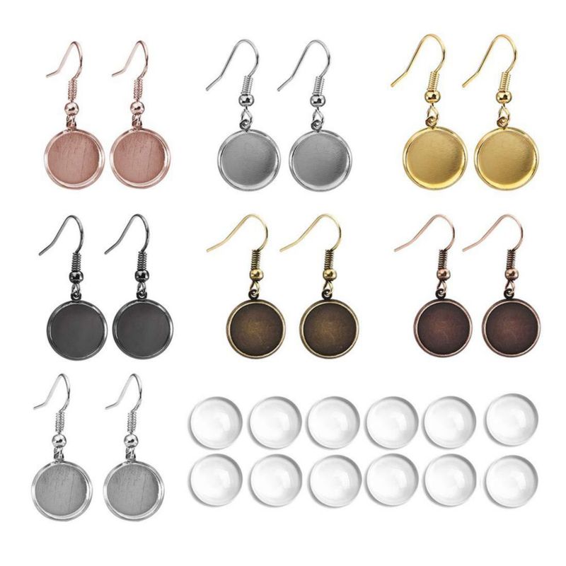 Juego de ganchos de alambre para pendientes LANBEIDE 12 mm 42 unidades 7 colores