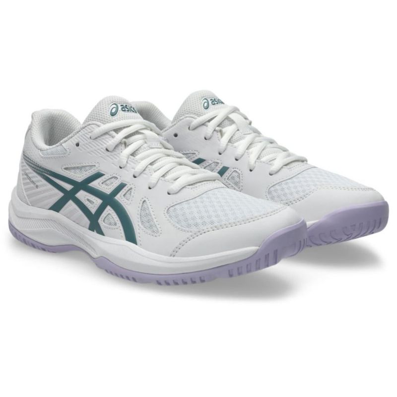 Zapatillas de Voleibol para Mujer ASICS Upcourt 6 Blanco/Verde Azulado