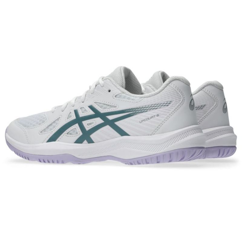 Zapatillas de Voleibol para Mujer ASICS Upcourt 6 Blanco/Verde Azulado