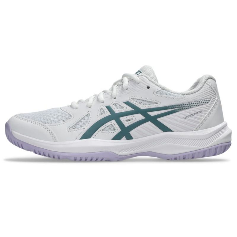 Zapatillas de Voleibol para Mujer ASICS Upcourt 6 Blanco/Verde Azulado