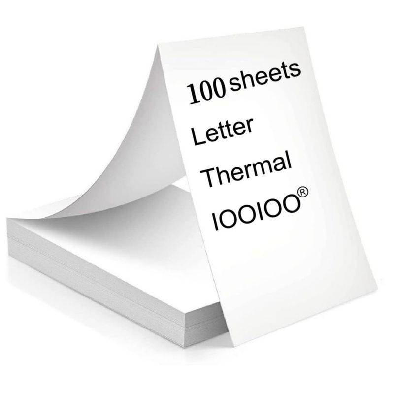 Papel térmico IOOIOO tamaño carta 100 hojas libre de BPA y BPS