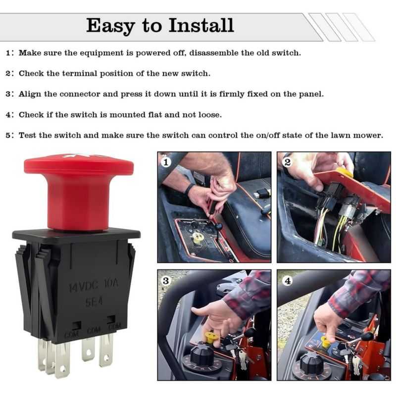 Interruptor de Embrague PTO para Segadora FBLOWMOD 5 terminales 01545600