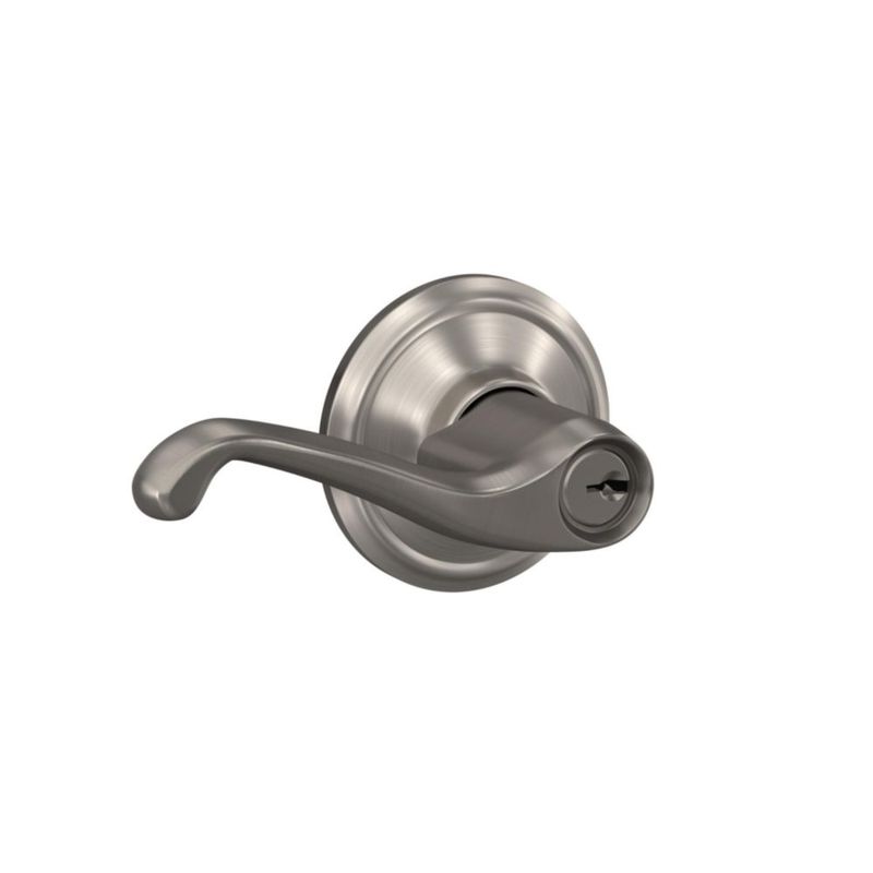 Manija de puerta SCHLAGE Flair con llave acabado níquel satinado