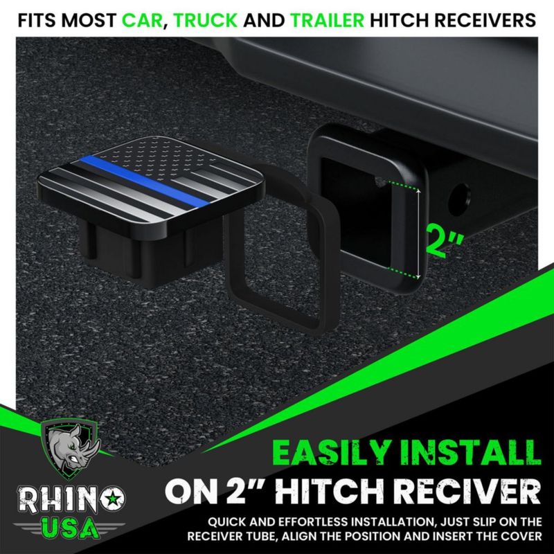 Cubierta para Enganche de Remolque Rhino USA 2" Bandera Americana