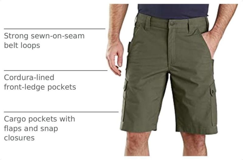 Pantalón corto cargo Carhartt 28 cm G72‑Basil W38