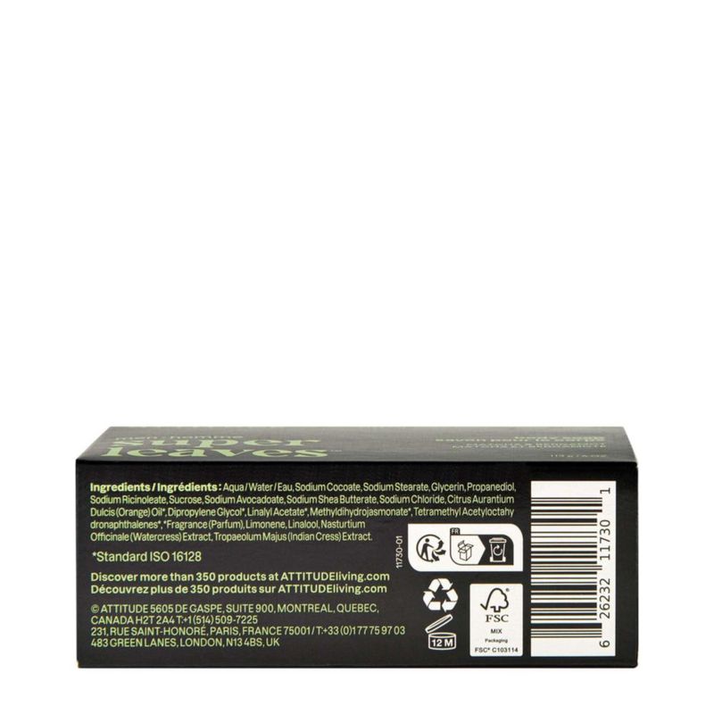 Jabón en barra BIO SPECTRA ATTITUDE 113 g Matcha y Bergamota