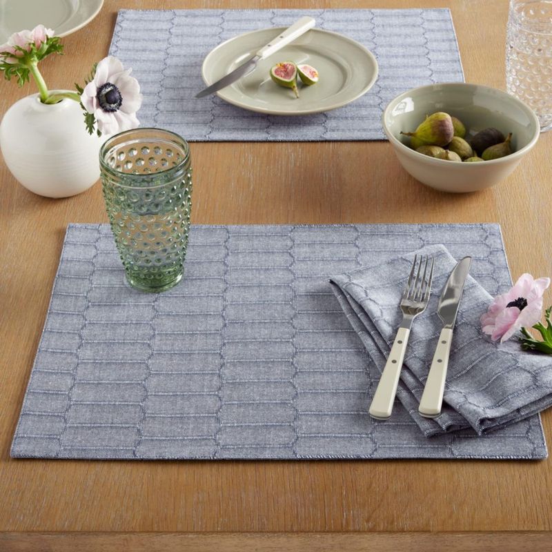Mantel individual Martha Stewart azul 33 × 44 cm – juego de 4