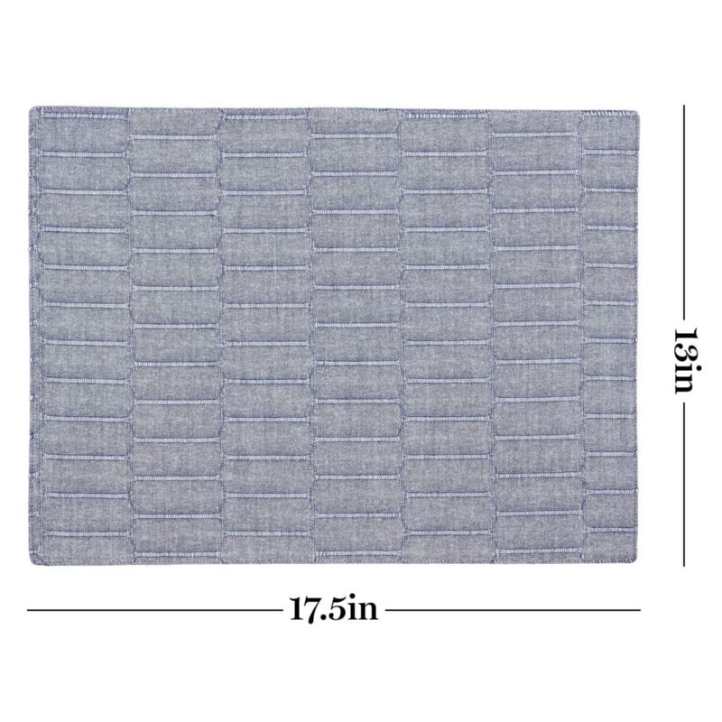 Mantel individual Martha Stewart azul 33 × 44 cm – juego de 4