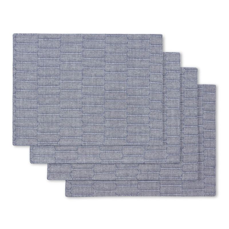 Mantel individual Martha Stewart azul 33 × 44 cm – juego de 4