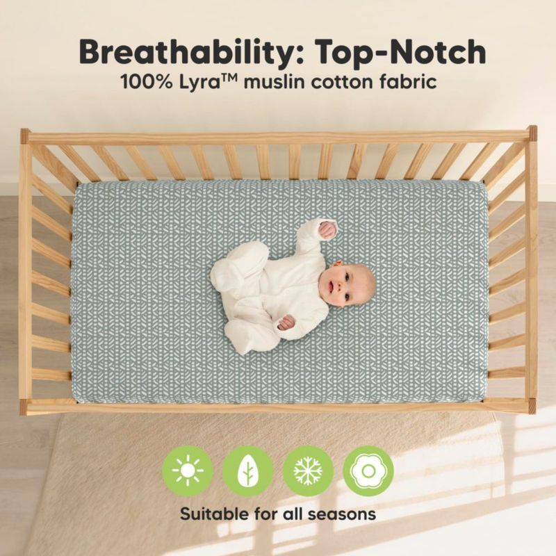 Sábana ajustable para cuna KeaBabies 52 × 28 cm (2 unidades) Muselina Nordic
