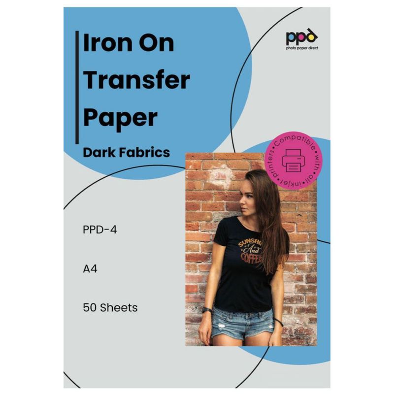Vinilo de Transferencia Térmica PPD 50 Hojas A4 para Telas Oscuras
