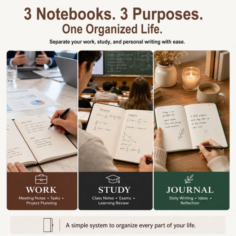 Juego de 3 cuadernos A5 HOTYGUAL 160 págs. rayado 100 GSM