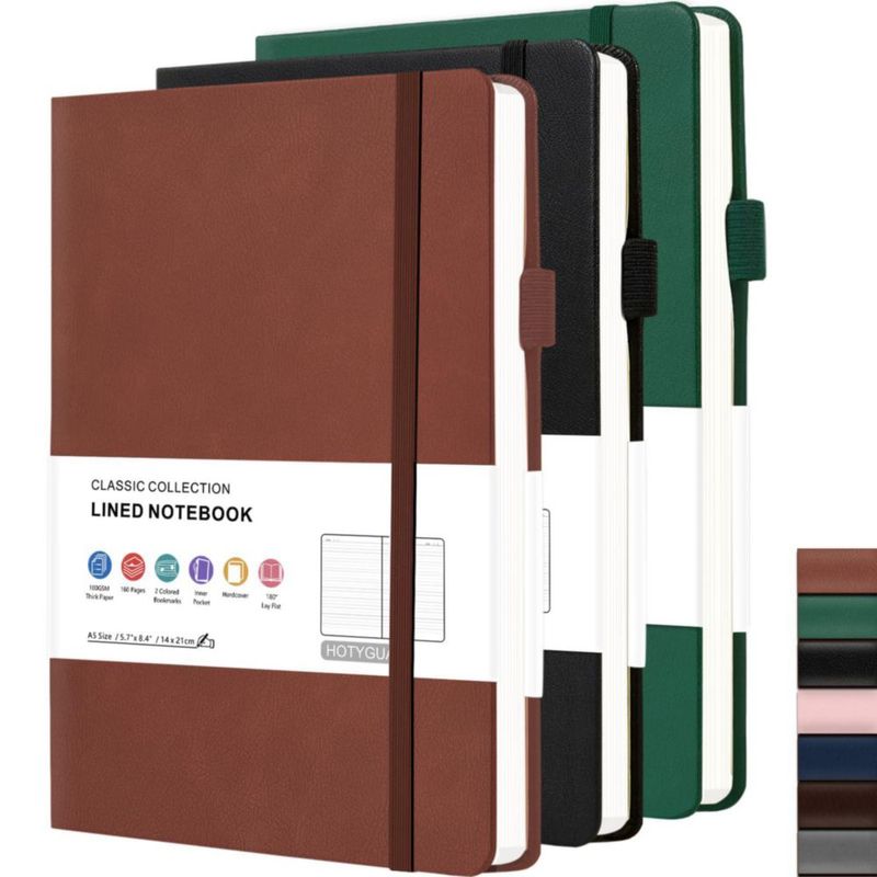 Juego de 3 cuadernos A5 HOTYGUAL 160 págs. rayado 100 GSM