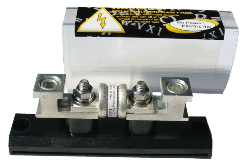 Fusible Go Power FBL-400 Clase T 400 A con bloque negro