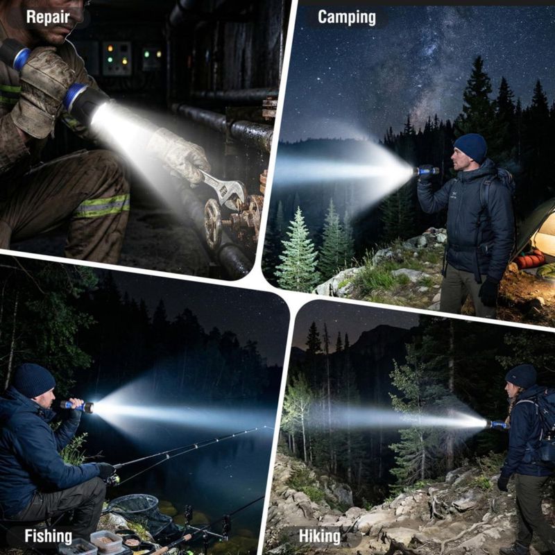 Linterna WORKPRO LED Recargable Impermeable IPX7