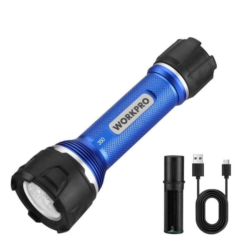 Linterna WORKPRO LED Recargable Impermeable IPX7