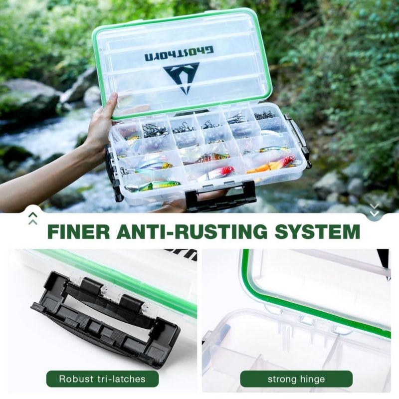 Caja de pesca Ghosthorn 3700 para almacenamiento de señuelos - Pack de 3 impermeable