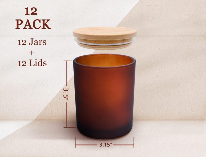 Tarros para velas Aroparc pack de 12 283 ml marrón esmerilado