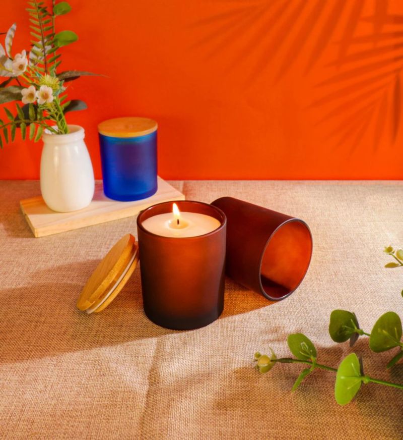 Tarros para velas Aroparc pack de 12 283 ml marrón esmerilado