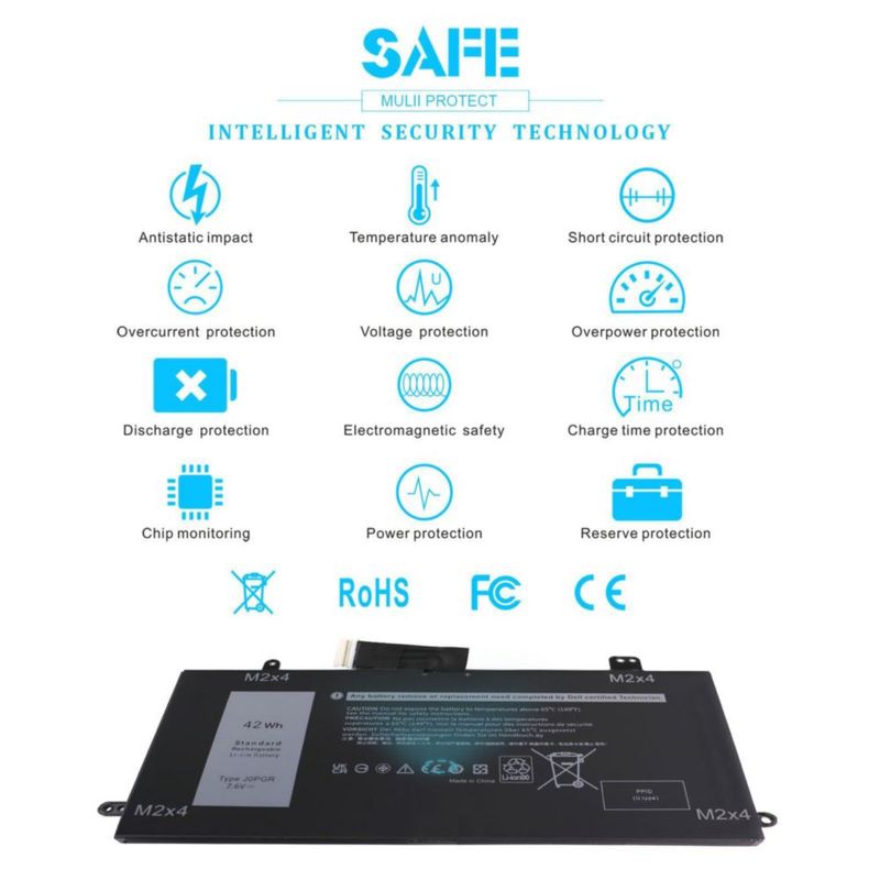 Batería de portátil Emanjor 42Wh 76V J0PGR para Dell Latitude