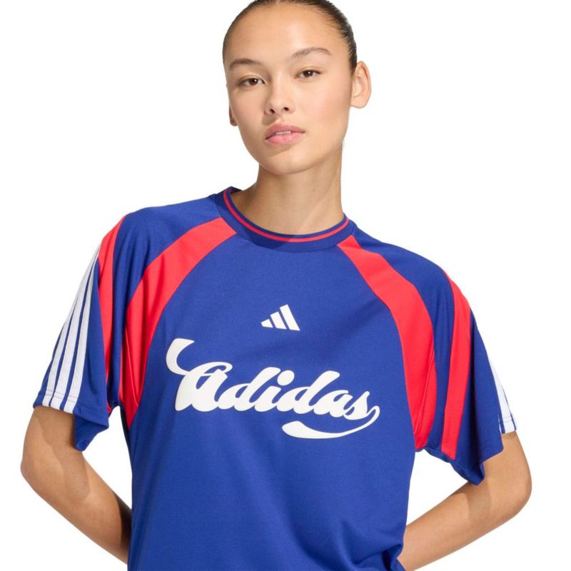 Camiseta adidas House of Tiro L Ink/Ruby/White