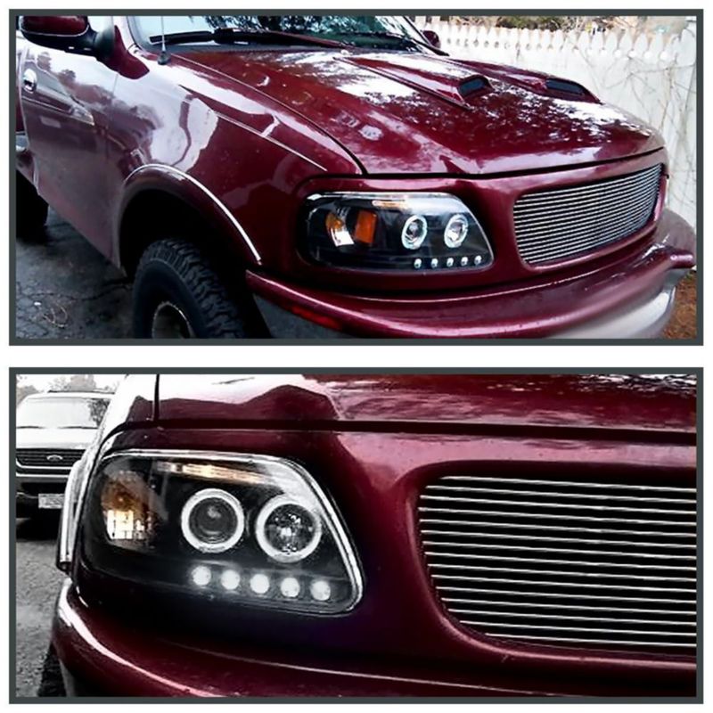 Faros LED Doble Halo Negro SPEC-D TUNING